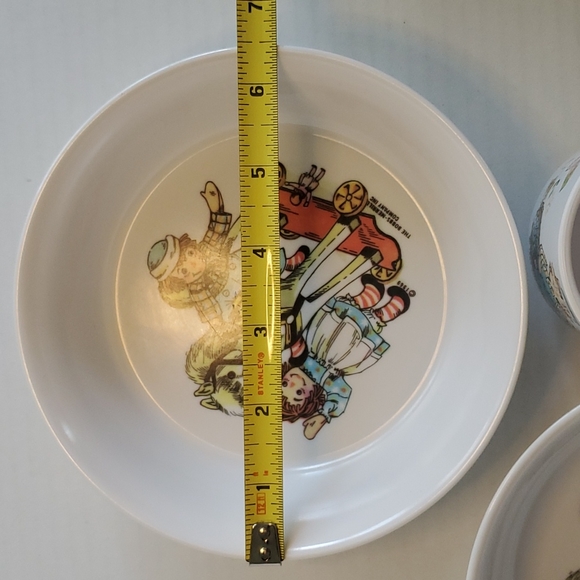 Vintage Raggedy Ann and Andy Dishes Cup & Bowl Set of 3 - Picture 14 of 15